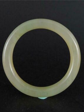 Antique Old Chinese Nephrite Celadon Jade Bracelet Bangle ROUND STYLE